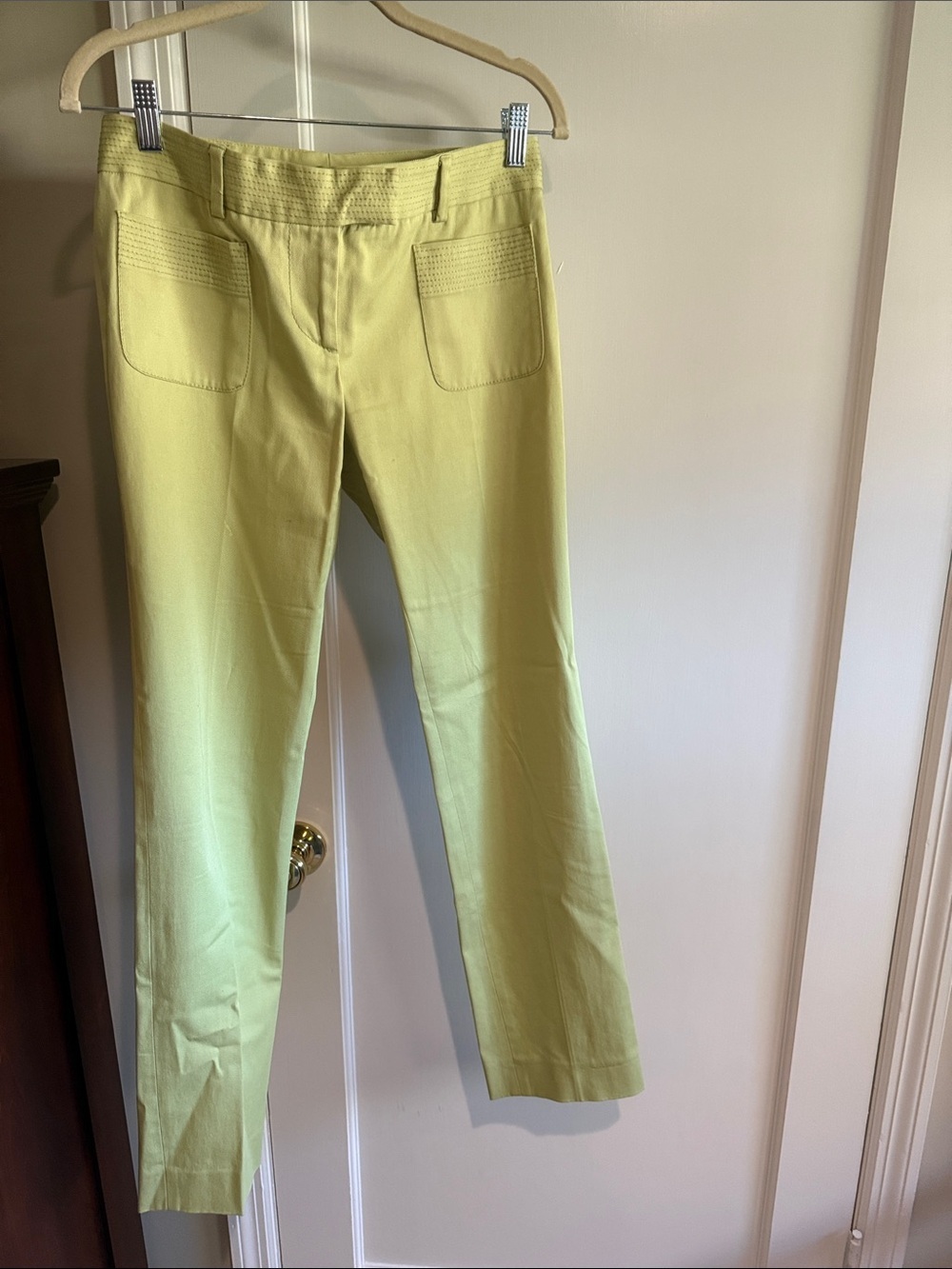 Valentino Lime Green Straight Leg Pants